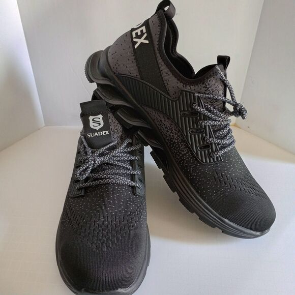 Men's Saudex 2718 Black Steel Toe Work Shoes. EU 46 US 13 Safety Lightweight - Picture 1 of 6